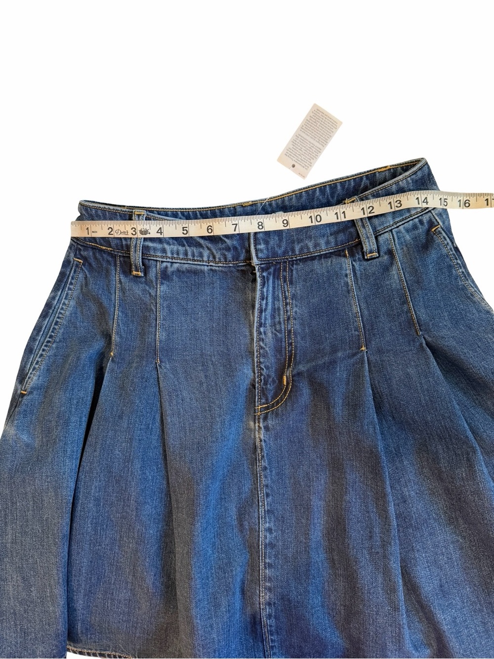 Lands' End NWT SZ 6 Dark Blue Denim Mid Rise Skater/Flare/Pleated Skirt - Picture 3 of 7